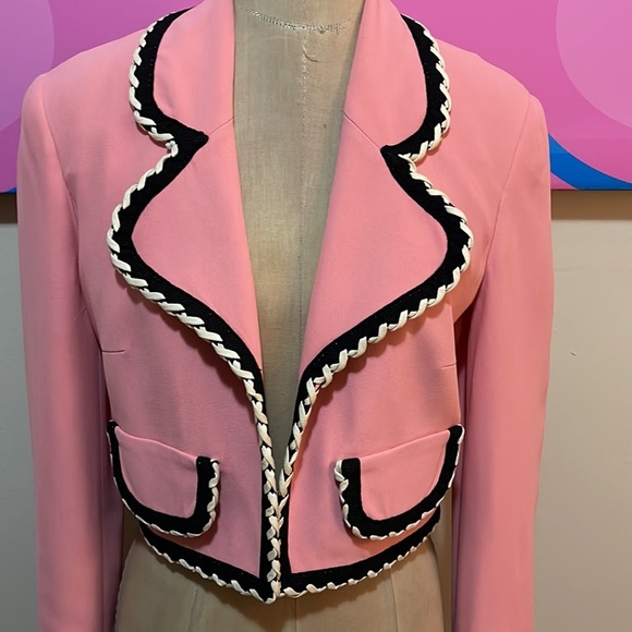 Moschino Cheap Chic Pink Black Crop Jacket - Picture 3 of 15
